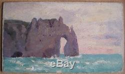 Très rare Marine Etretat Normandie impressionniste Proche Claude Monet vers 1900