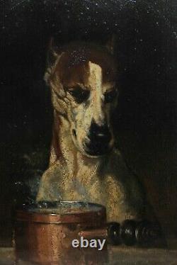 UN FIN GOURMET! Louis Godefroy JADIN (1805-1882), chien 1855, dogue, cuisine