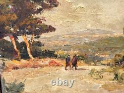 VAN DEN BUSSCHE 2 Tableaux Paysage. Peinture huile sur panneau de bois signé