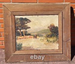 VAN DEN BUSSCHE 2 Tableaux Paysage. Peinture huile sur panneau de bois signé