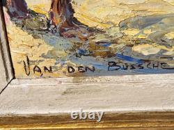 VAN DEN BUSSCHE 2 Tableaux Paysage. Peinture huile sur panneau de bois signé