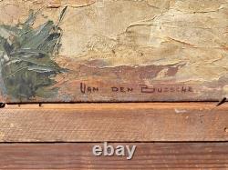 VAN DEN BUSSCHE 2 Tableaux Paysage. Peinture huile sur panneau de bois signé