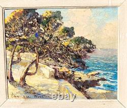 VAN DEN BUSSCHE 2 Tableaux Paysage. Peinture huile sur panneau de bois signé
