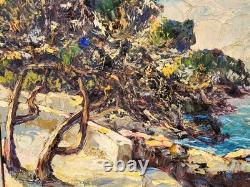 VAN DEN BUSSCHE 2 Tableaux Paysage. Peinture huile sur panneau de bois signé