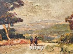 VAN DEN BUSSCHE 2 Tableaux Paysage. Peinture huile sur panneau de bois signé