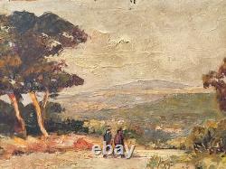 VAN DEN BUSSCHE 2 Tableaux Paysage. Peinture huile sur panneau de bois signé