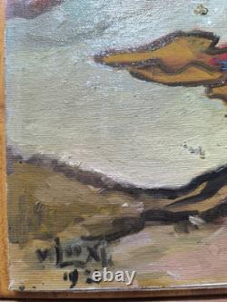 VAN DER LOO (1911-1996) huile sur toile et BoisComposition abstraite créatures