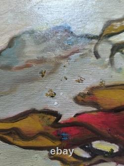 VAN DER LOO (1911-1996) huile sur toile et BoisComposition abstraite créatures