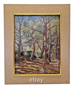 V. Makovsky -Huile sur carton Scène de sous-bois Réalisme datée 1923