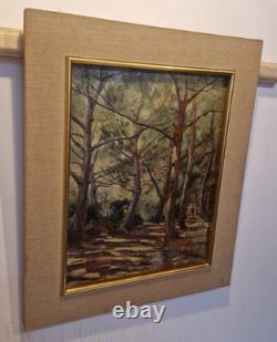 V. Makovsky -Huile sur carton Scène de sous-bois Réalisme datée 1923