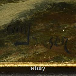 Vers 1900-1950 Peinture ancienne à l'huile Voiliers en mer 51x41 cm