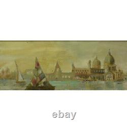 Vers 1930-1940 Ancienne peinture huile Venise 63x35 cm