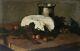 Vintage Fruit Still Life Oil Painting Original By Hector Hanoteau (1823-1890)