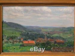 Vue de Bièvre, environs de Paris 1909. Tableau d'Alexis Demarle (1872-1940)
