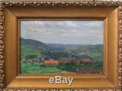 Vue de Bièvre, environs de Paris 1909. Tableau d'Alexis Demarle (1872-1940)