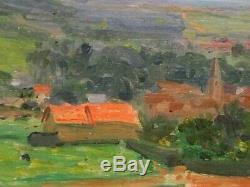 Vue de Bièvre, environs de Paris 1909. Tableau d'Alexis Demarle (1872-1940)