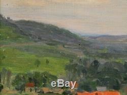 Vue de Bièvre, environs de Paris 1909. Tableau d'Alexis Demarle (1872-1940)