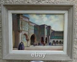 William Biehn 1911-1995. Grand & Bel Orientaliste. Meknes & Bab Mansour (maroc)