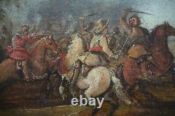 XIXe Siècle, Tableau ancien, Les cavaliers, Scène de combats, Circa 1850, Anonyme