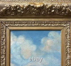 Yachting Seascape France, Original Antique Oil Painting Hand Made, Framed