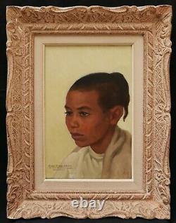 Yvonne KLEISS HERZIG tableau orientaliste portrait enfant jeune fille Algérie